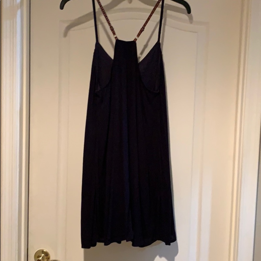 Francesca’s navy blue & coral strappy summer dress - Picture 4 of 6